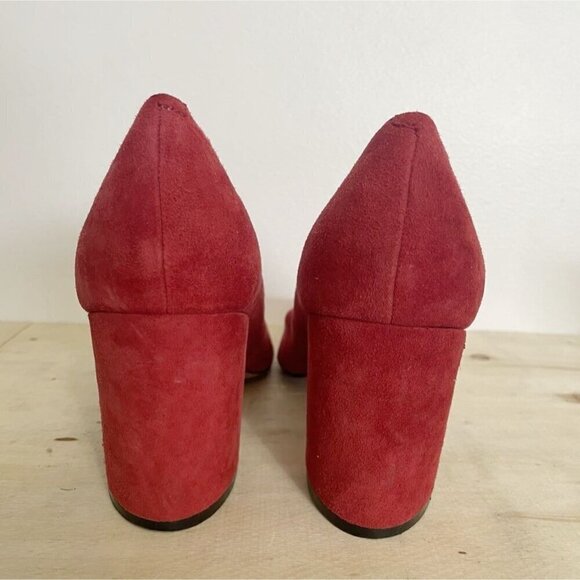 Marc Fisher Size 10 Red Block Heels Pointy Pump - Picture 3 of 8